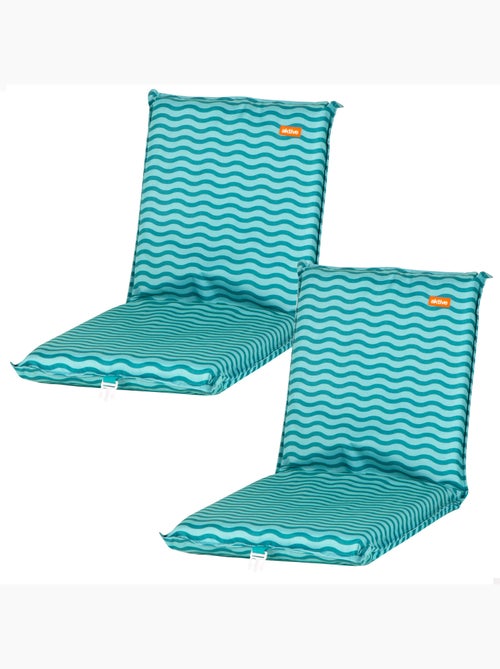 Aktive set van 2 lage, verstelbare strandstoelen 40x48x56 cm golvenpatroon met achtervak - Kiabi Aktive set van 2 lage, verstelbare strandstoelen 40x48x56 cm golvenpatroon met achtervak - Kiabi