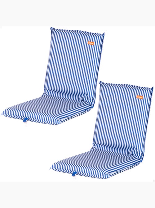 Aktive set van 2 lage, verstelbare strandstoelen 40x48x56 cm, met achtervak - Kiabi Aktive set van 2 lage, verstelbare strandstoelen 40x48x56 cm, met achtervak - Kiabi
