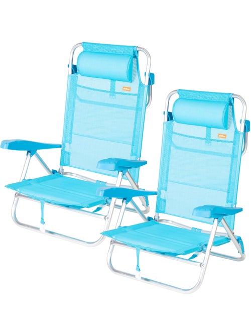 Aktive set van 2 lage, verstelbare strandstoelen 47x49x82 cm caribe - Kiabi Aktive set van 2 lage, verstelbare strandstoelen 47x49x82 cm caribe - Kiabi