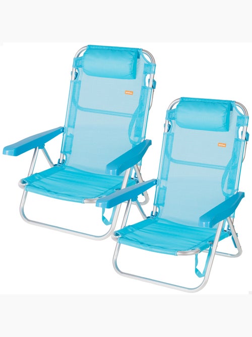 Aktive set van 2 lage, verstelbare strandstoelen 48x46x84 cm - Kiabi Aktive set van 2 lage, verstelbare strandstoelen 48x46x84 cm - Kiabi
