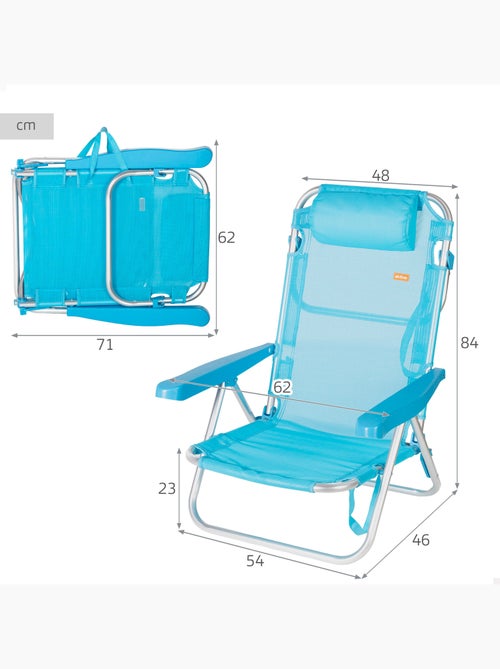 Aktive set van 2 lage, verstelbare strandstoelen 48x46x84 cm - Kiabi Aktive set van 2 lage, verstelbare strandstoelen 48x46x84 cm - Kiabi