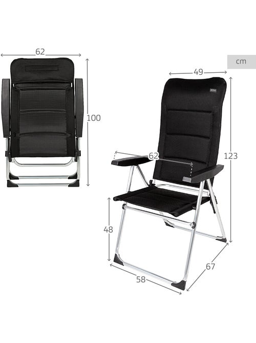 Aktive set van 2 opklapbare en verstelbare stoelen en hoge rugleuning - Kiabi Aktive set van 2 opklapbare en verstelbare stoelen en hoge rugleuning - Kiabi