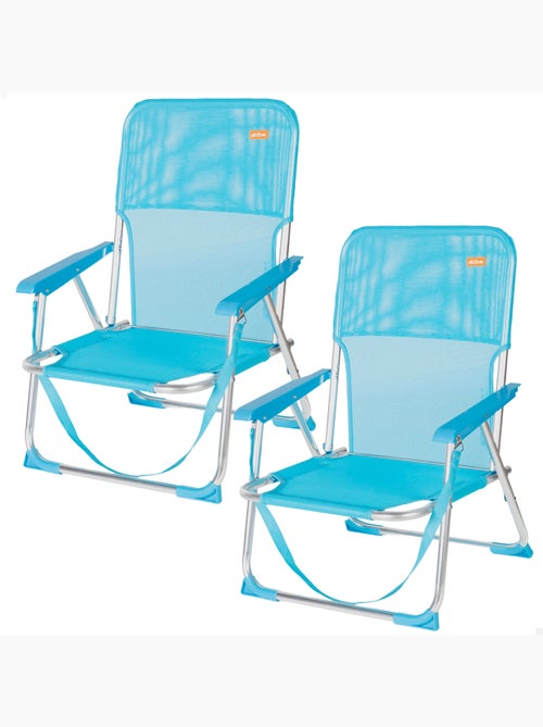Aktive set van 2 opklapbare strandstoelen 44x40x72 cm met handvat - Kiabi Aktive set van 2 opklapbare strandstoelen 44x40x72 cm met handvat - Kiabi