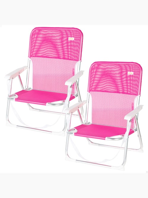 Aktive set van 2 opklapbare strandstoelen 44x40x72 cm met handvat - Kiabi Aktive set van 2 opklapbare strandstoelen 44x40x72 cm met handvat - Kiabi