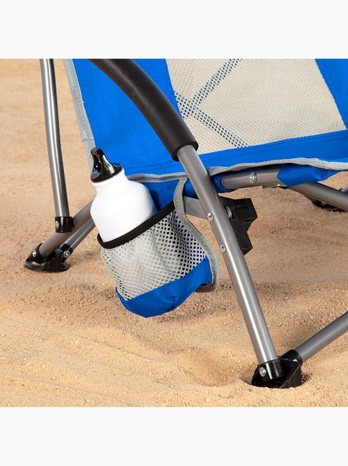 Aktive set van 4 opvouwbare strandstoelen 50x51x67 cm blauw met zak - Kiabi