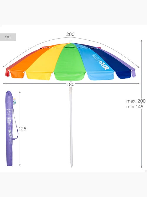 Aktive strandparasol 16 baleinen 200 cm kantelbaar uv50 - Kiabi Aktive strandparasol 16 baleinen 200 cm kantelbaar uv50 - Kiabi