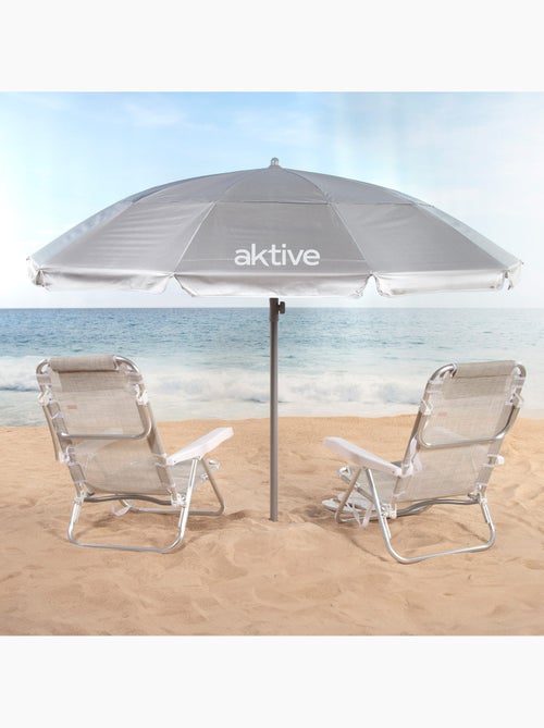 Aktive strandparasol met 10 baleinen, 220 cm, kantelbaar, uv50 - Kiabi Aktive strandparasol met 10 baleinen, 220 cm, kantelbaar, uv50 - Kiabi