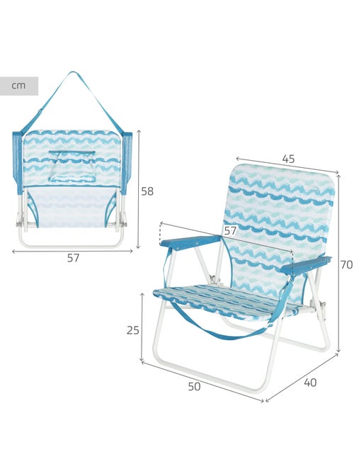 Aktive strandtas met lage rugleuning (45x40x70 cm) + draagbare koelbox van 20 liter - Kiabi