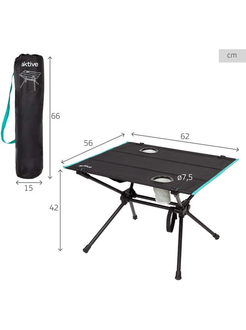 Aktive table de camping pliante 62x56x42 cm avec porte-gobelet - Kiabi Aktive table de camping pliante 62x56x42 cm avec porte-gobelet - Kiabi