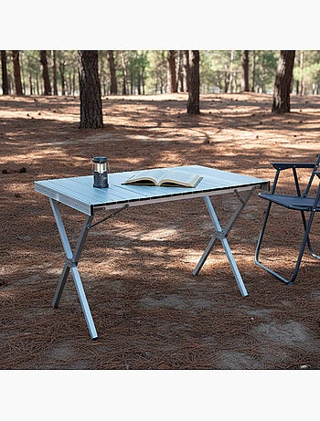 Aktive table de camping pliante en aluminium antidérapante et amovible