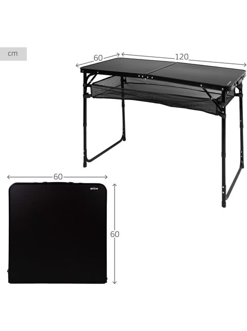 Aktive table de camping pliante, réglable en hauteur et antidérapante avec filet - Kiabi Aktive table de camping pliante, réglable en hauteur et antidérapante avec filet - Kiabi