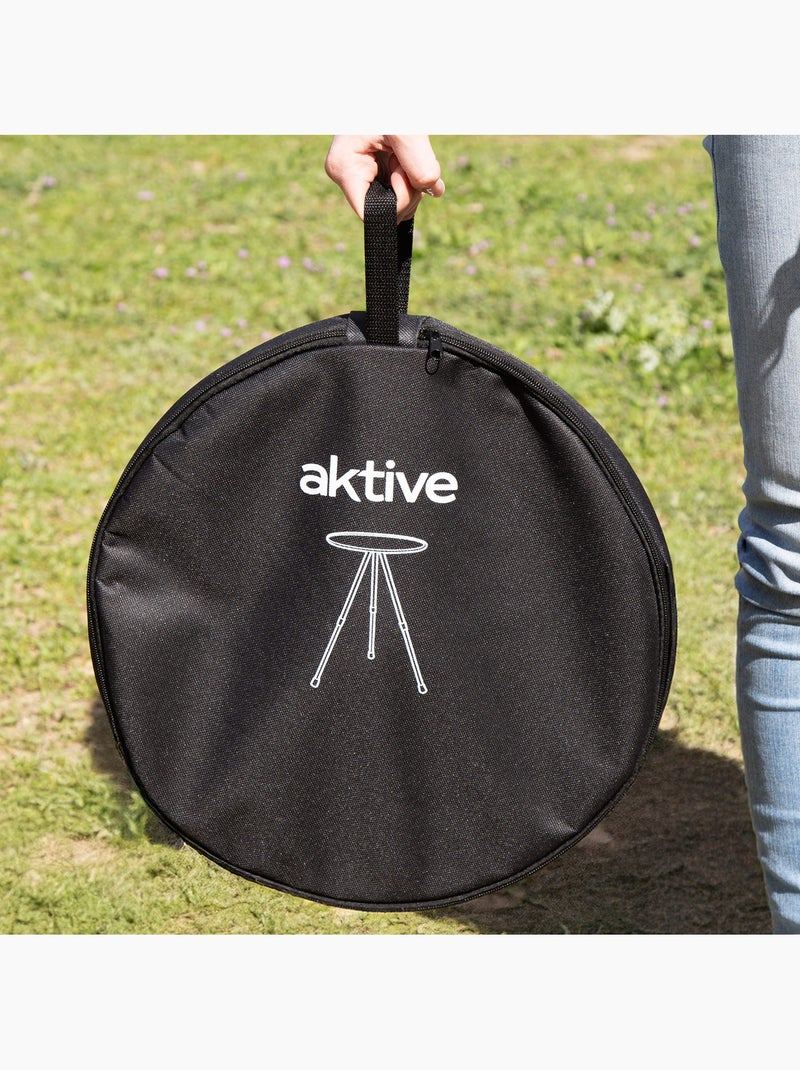 Aktive table de camping pliante ronde 37x37x55 cm Noir - Kiabi