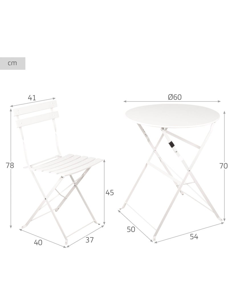 Aktive terrasmeubelset 60x70 cm Wit - Kiabi