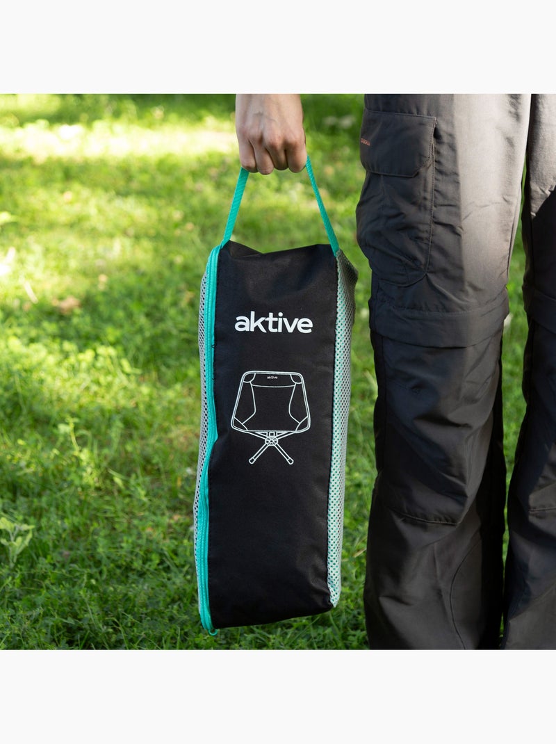 Aktive ultracompacte opvouwbare campingstoel met draagtas Zwart - Kiabi