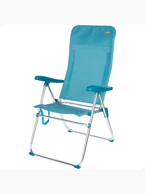 Aktive verstelbare, hoge opklapbare strandstoel 47x67x110 cm blauw met handvat - Kiabi Aktive verstelbare, hoge opklapbare strandstoel 47x67x110 cm blauw met handvat - Kiabi