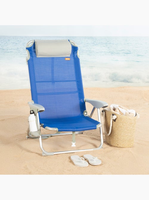 Aktive verstelbare opvouwbare strandstoel 50x50x88 cm kussen en handvat - Kiabi Aktive verstelbare opvouwbare strandstoel 50x50x88 cm kussen en handvat - Kiabi
