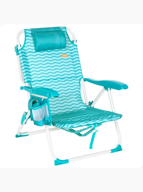 Aktive verstelbare strandstoel 48x58x76 cm golven met zakken - Kiabi Aktive verstelbare strandstoel 48x58x76 cm golven met zakken - Kiabi