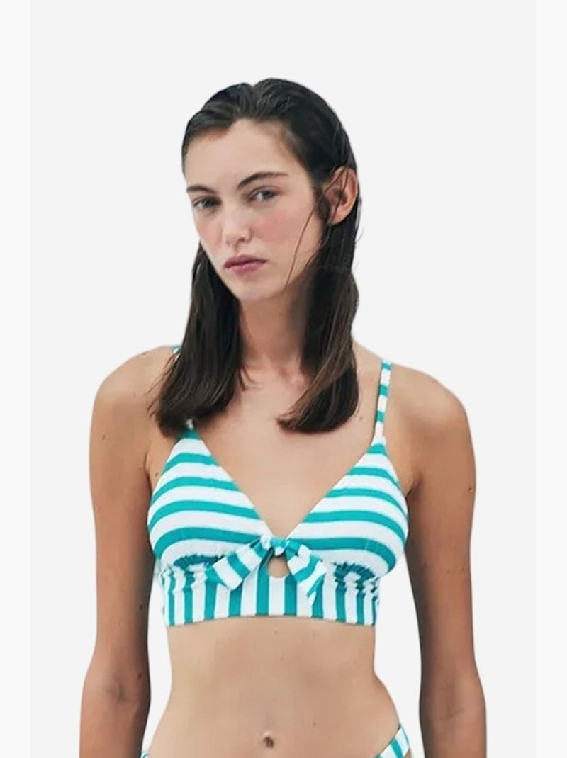 Albany bikinibroekje met uitsnijding - aysu türkoğlu-collectie penti Wit Groen - Kiabi