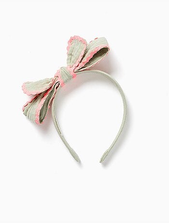Alice-band met strik en ric rac-band