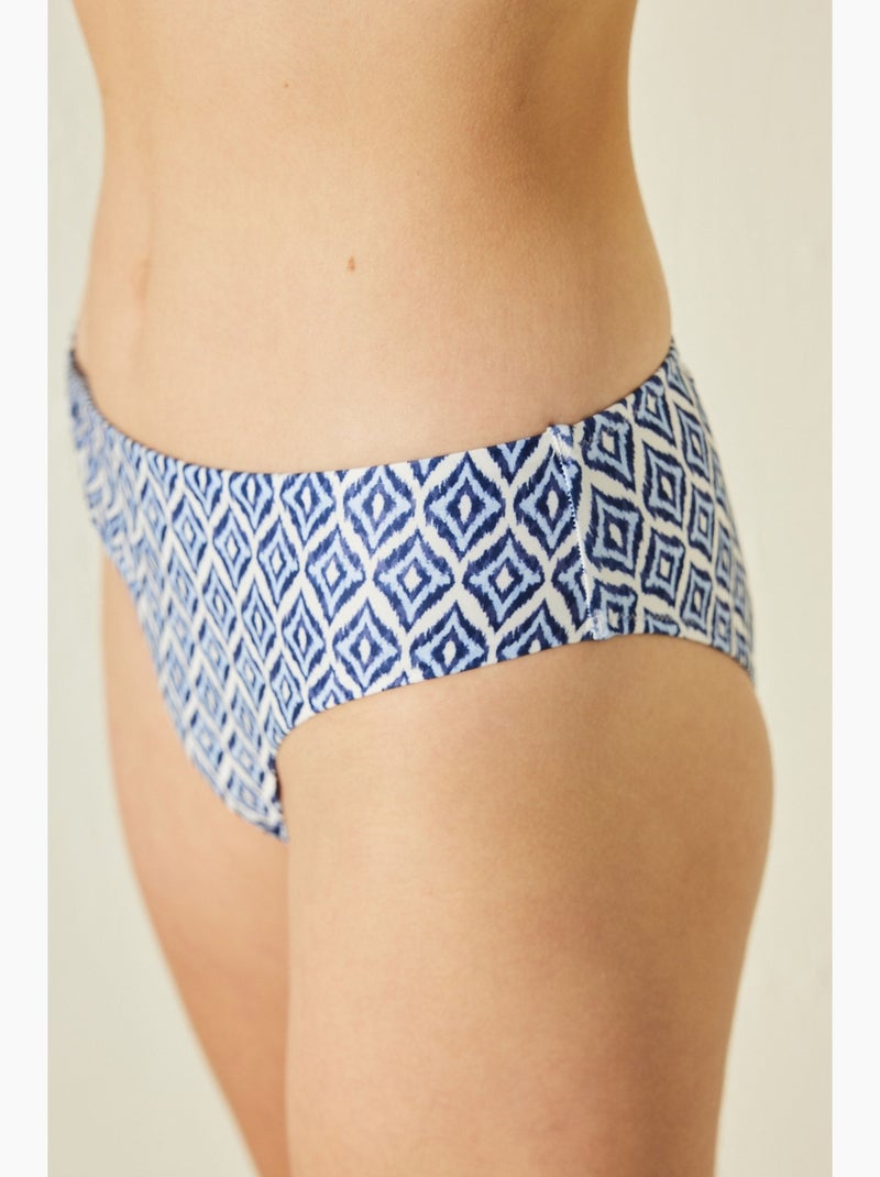 Alice bikinibroekje met zijprint penti Wit Blauw - Kiabi