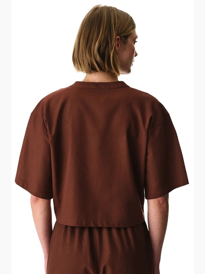 Alice chemise à manches courtes penti Marron - Kiabi