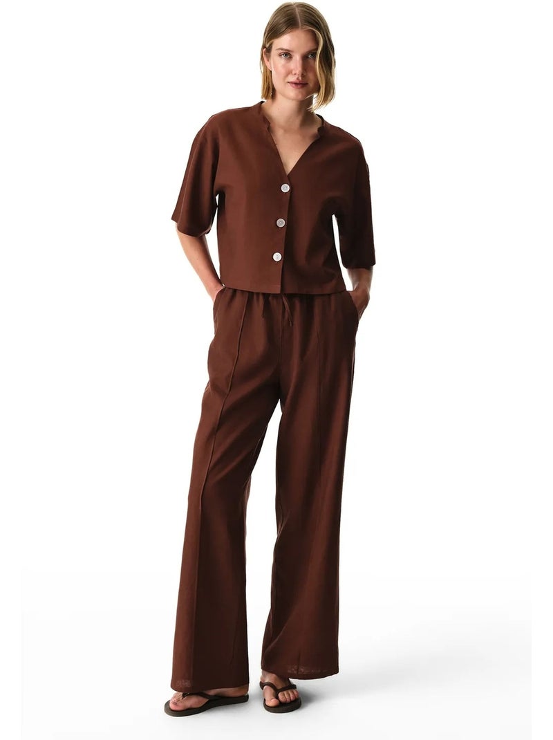 Alice chemise à manches courtes penti Marron - Kiabi