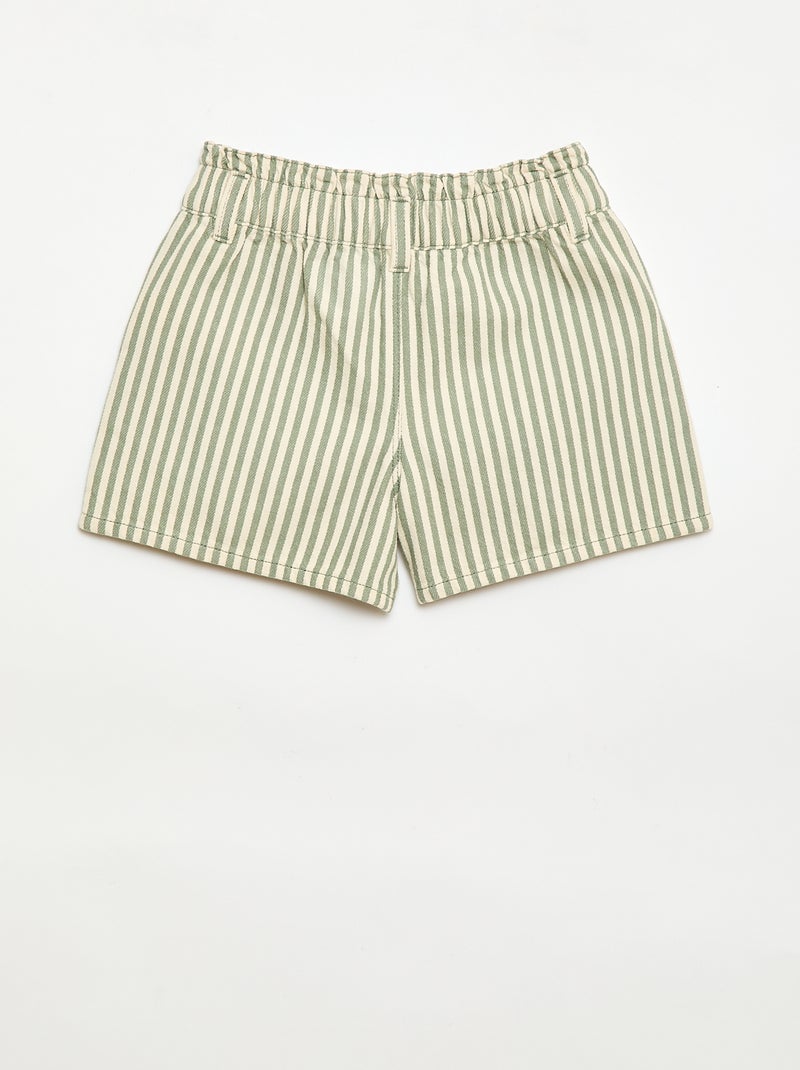 All-over bedrukte short van katoen Kaki - Kiabi