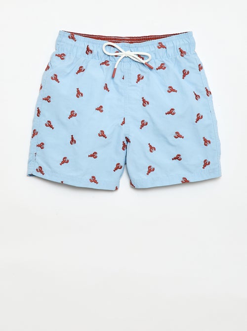 All-over bedrukte zwembermuda met tropische print - Kiabi