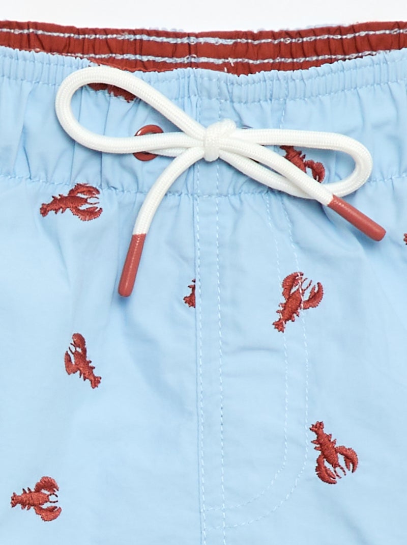 All-over bedrukte zwembermuda met tropische print Blauw - Kiabi