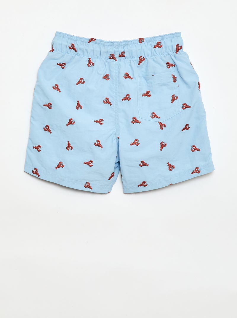 All-over bedrukte zwembermuda met tropische print Blauw - Kiabi