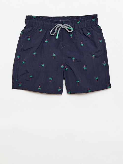 All-over bedrukte zwembermuda met tropische print - Kiabi