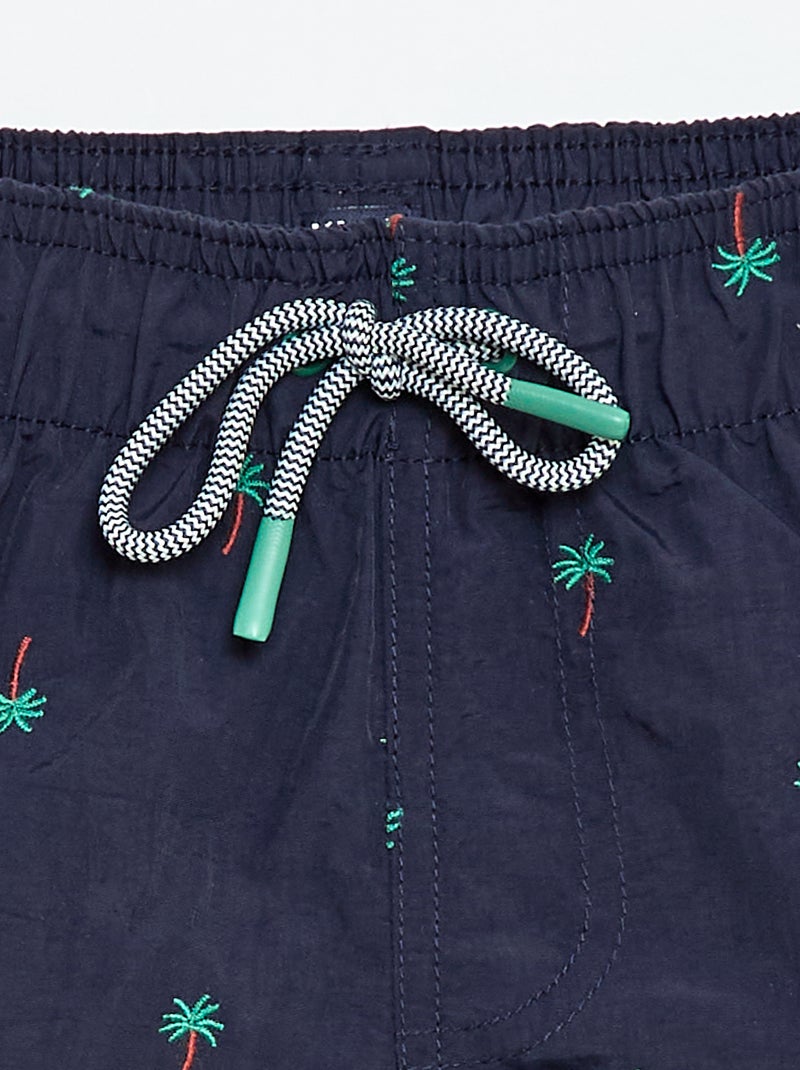 All-over bedrukte zwembermuda met tropische print Blauw - Kiabi