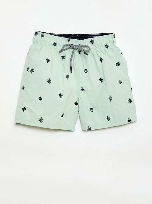 All-over bedrukte zwembermuda met tropische print - Kiabi