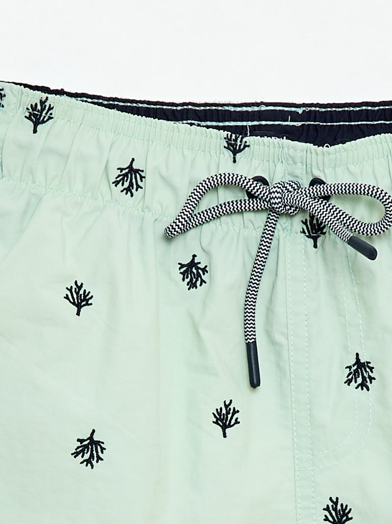 All-over bedrukte zwembermuda met tropische print Blauw - Kiabi