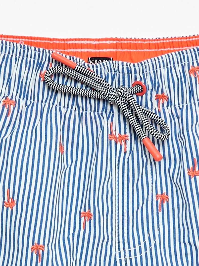 All-over bedrukte zwembermuda met tropische print Blauw - Kiabi