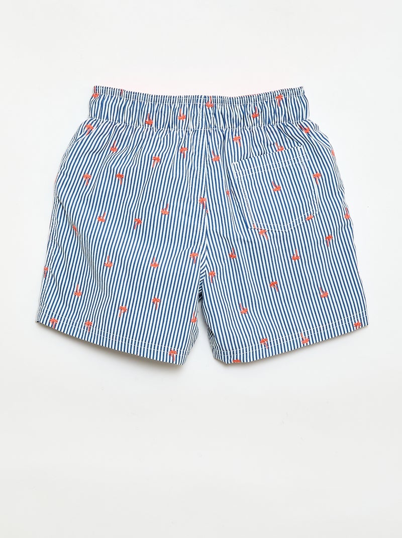 All-over bedrukte zwembermuda met tropische print Blauw - Kiabi