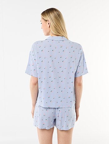 Gestreept pyjamaset top + short