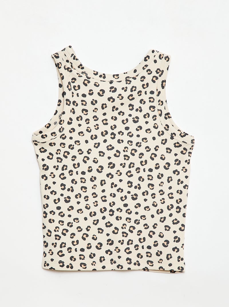 All-over ribtop Biege - Kiabi