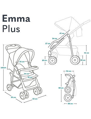 All-terrain kinderwagen LIONELO Emma – 6–36 maanden – Tas inbegrepen – Snel opvouwbaar
