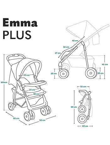 All-terrain kinderwagen LIONELO Emma – 6–36 maanden – Tas inbegrepen – Snel opvouwbaar