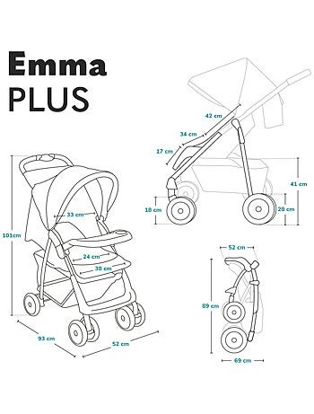All-terrain kinderwagen LIONELO Emma – 6–36 maanden – Tas inbegrepen – Snel opvouwbaar