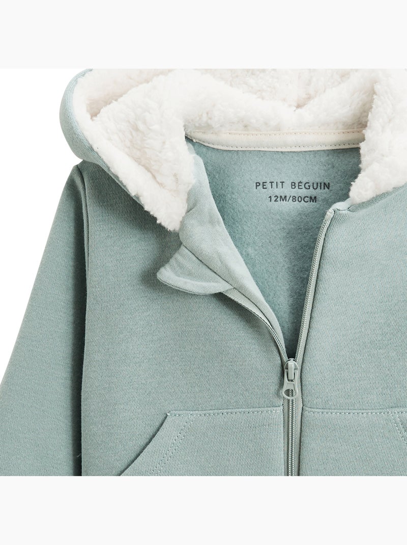 Alma Baby Fleece Hoodie met Rits Blauw - Kiabi