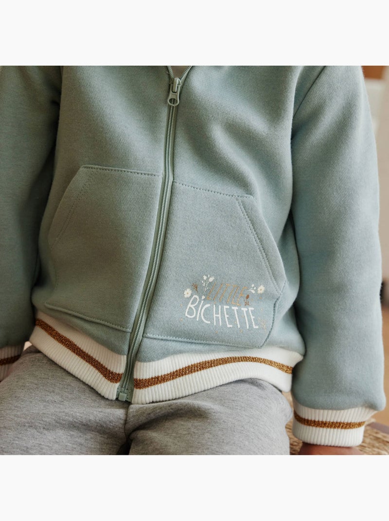 Alma Baby Fleece Hoodie met Rits Blauw - Kiabi