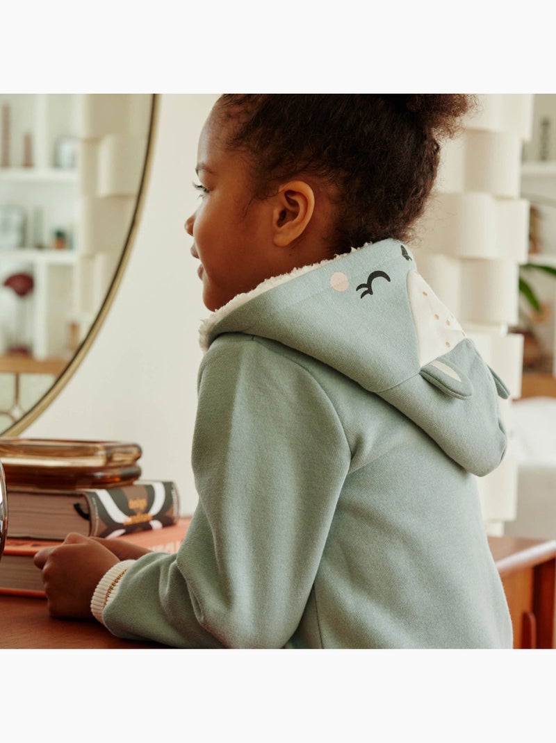 Alma Baby Fleece Hoodie met Rits Blauw - Kiabi