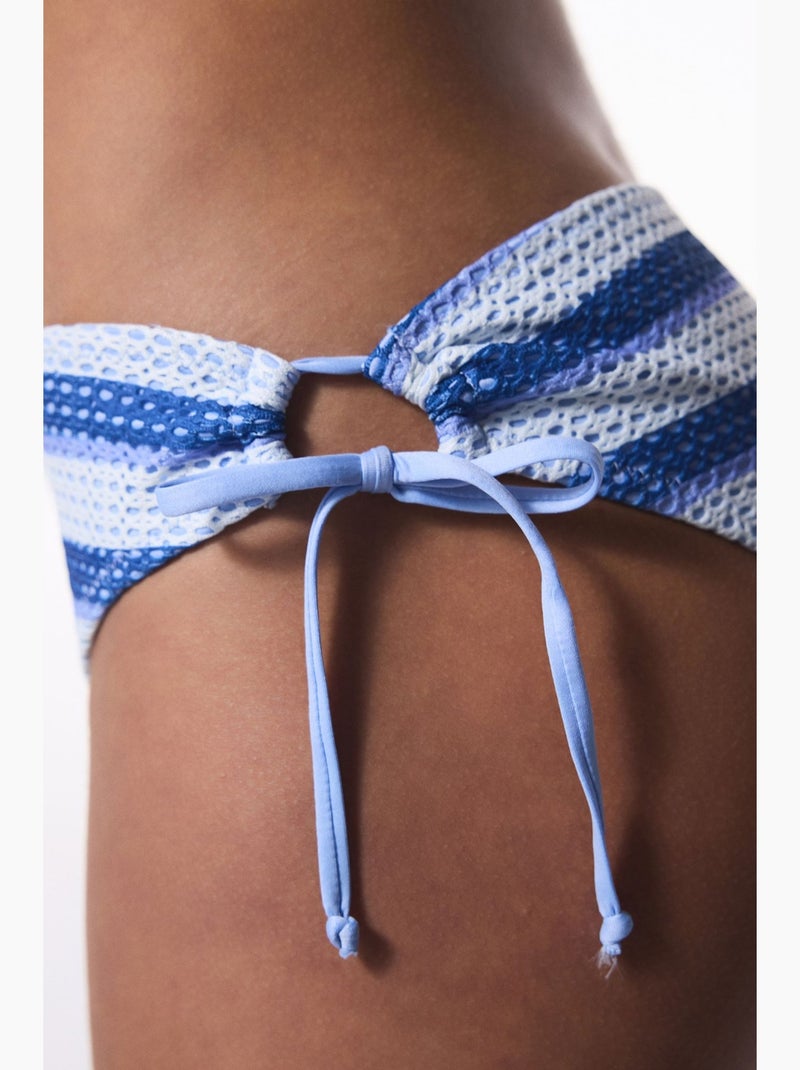 Amaya ring bikinibroekje met middelhoge taille penti Wit Blauw - Kiabi
