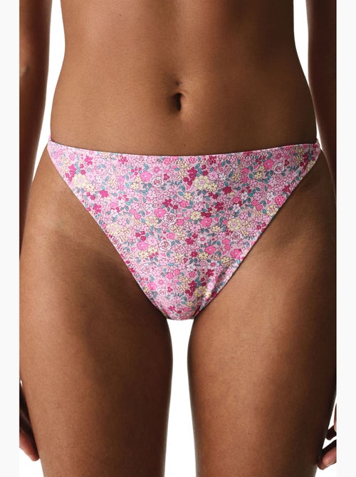 Amira bikinibroekje met bloemenprint en ruche aan de zijkant, medium taille penti - Kiabi Amira bikinibroekje met bloemenprint en ruche aan de zijkant, medium taille penti - Kiabi