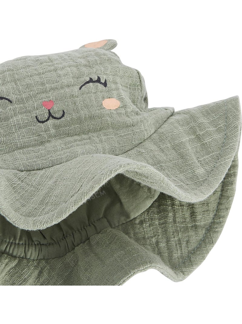 Anaelle babycape van katoenen gaas Kaki - Kiabi