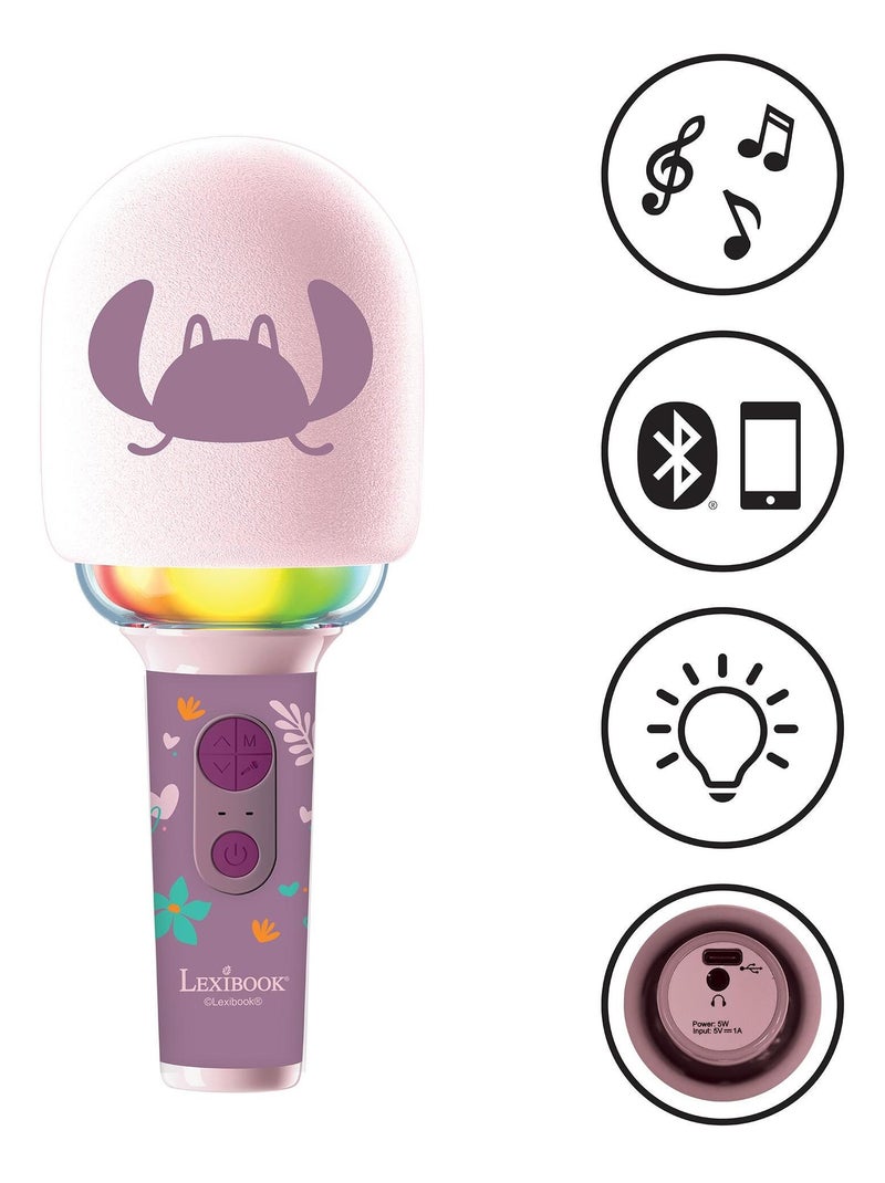 Angel karaoke microfoon - microfoon met geluid- en lichteffecten Roze - Kiabi