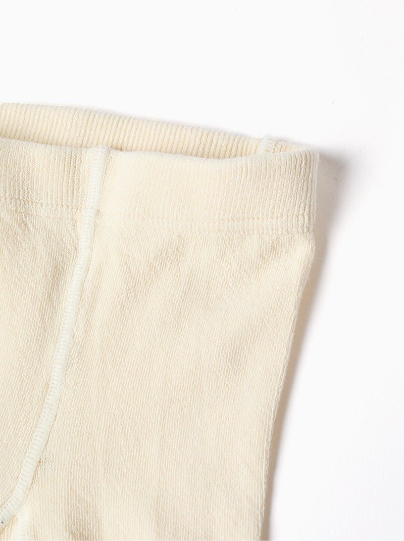 Anti-pilling geribbelde gebreide maillot Ecru - Kiabi