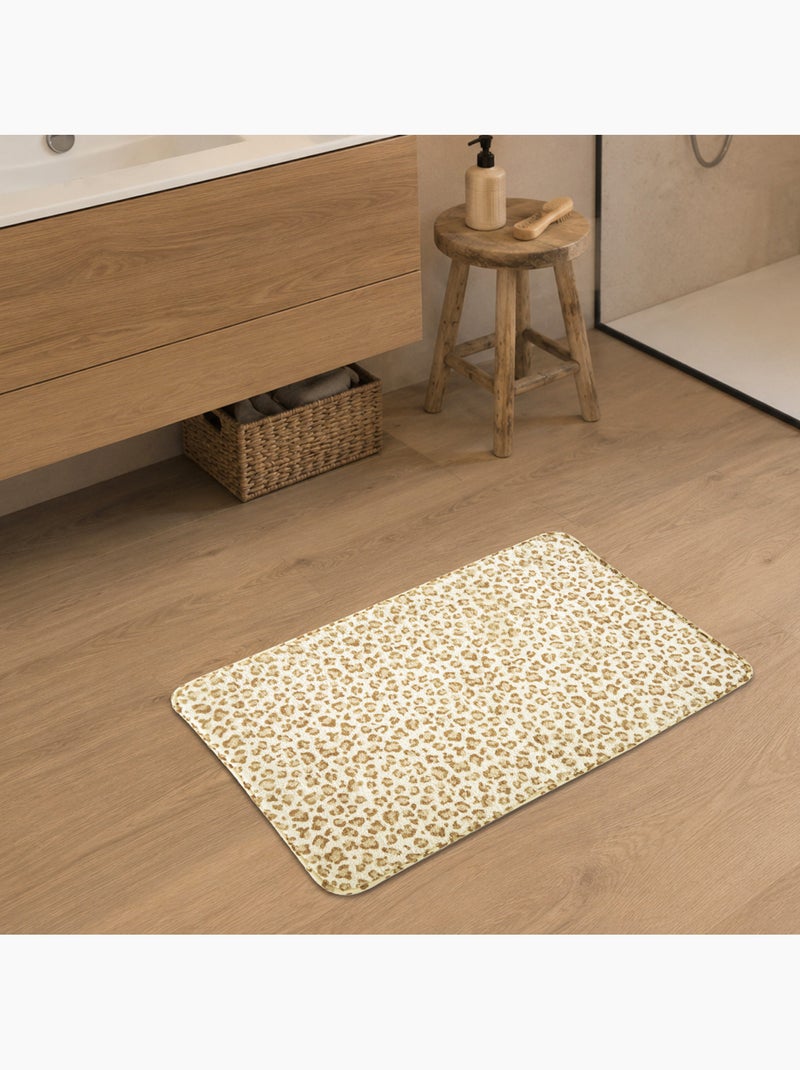 Antislip badmat met luipaardprint Bruin - Kiabi